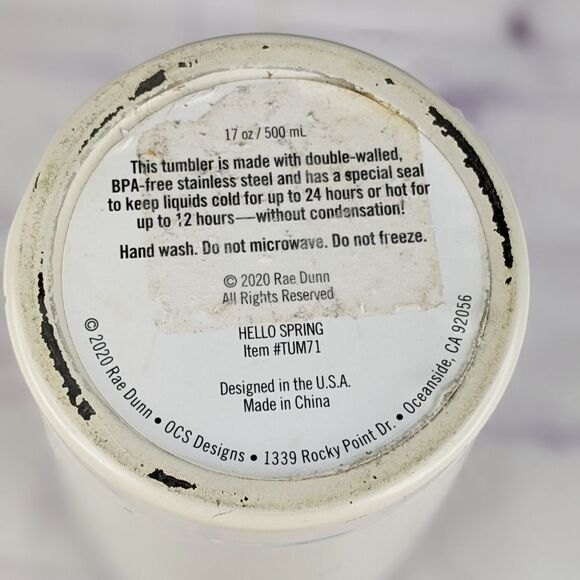 Rae Dunn HELLO SPRING Insulated Stainless Steel Tumbler - 17oz. - Picture 4 of 8